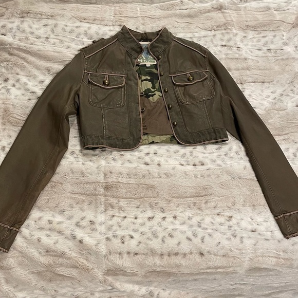 Wilson’s Leather Cropped Military/Band Jacket S - Picture 11 of 14
